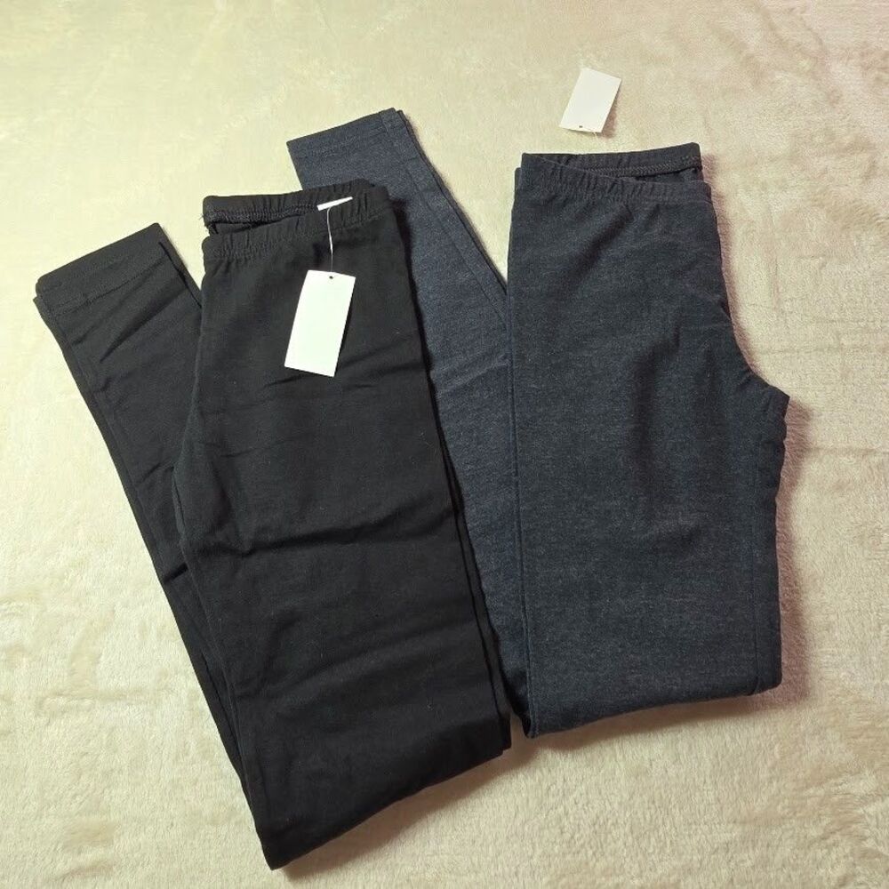 SO Juniors 2 Piece Long Legging Set Black and Grey Size XS JG83A135R 27" Inseam